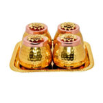 Decorative Bowl Set with Floral Lid Design | Gold Plated Bowl with Tray for Gift | Dry Fruit Bowl with Lids