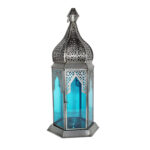 TABLE TOP IRON GLASS CANDLE LANTERN