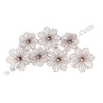 Floral Wall Hanging Sculpture in Rose Gold Finish