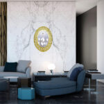 Decoratives Mirror For Living Room | Aluminum Oval Shape Contemporary Style Mirror For Wall Décor | 76H x 61W cm | Gold Metallic