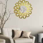 India Decor House Designer Wall Mirror | Contemporary Style Mirror for Wall Décor | 56 cm Diameter | Brass Gold